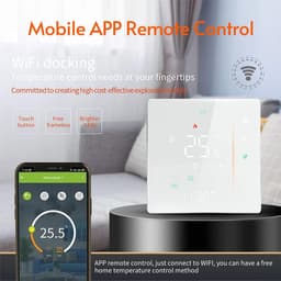 SnelShoppen - Slimme Thermostaat met WiFi, Temperatuurcontroller, Weekprogrammeerbaar, Touch Control/Mobiele App/Stembesturing, Geschikt voor Water/Ga — thumbnail 3