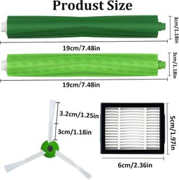 Vervangende onderdelen en accessoiresset: filters- zijborstels en wielen voor iRobot Roomba i7- i7+ en E5- E6 en E7 stofzuigers-11-delige set — thumbnail 3