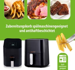 Smart Kitchen Heteluchtfriteuse 3.3L Kleine Airfryer voor Compacte Keukens – Mini Aircooker met LED Touch Display, 9 Programma’s, Automatische Uitschakeling | Gezond Frituren met 90% Minder Olie Airfryer Klein & Elektrisch met Kajal Sticker — thumbnail 3