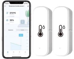 WiFi-temperatuur-vochtigheidssensor: Draadloze Temperatuur-vochtigheidsmonitor Met App-waarschuwing, Gratis Gegevensopslag