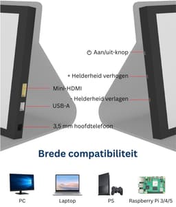 White-Label® Portable Monitor - Draagbare Scherm - Uitbreider - Full HD — thumbnail 3