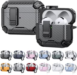 Telestore - AirPods Pro 3 Carbon hard case cover - Carbon hybride zwart hoesje Beschermhoes - AirPods pro 3 Cover - hoesje geschikt voor Apple Airpods pro 3 - zwart - Carbon hard cover - met MagSafe functie — thumbnail 3