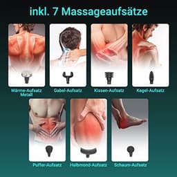 Massagepistool met Warmtekop en Verwisselbare Accu - 7 Massagekoppen en USB-Oplaadfunctie — thumbnail 3