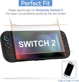 Screenprotector - Geschikt voor Nintendo Switch 2 Screenprotector Bescherm Glas - tempered glass - 2pack — thumbnail 2