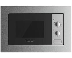 Inbouwmagnetron 20 liter met Grillfunctie en Ondooifunctie, 800W Magnetronvermogen, RVS