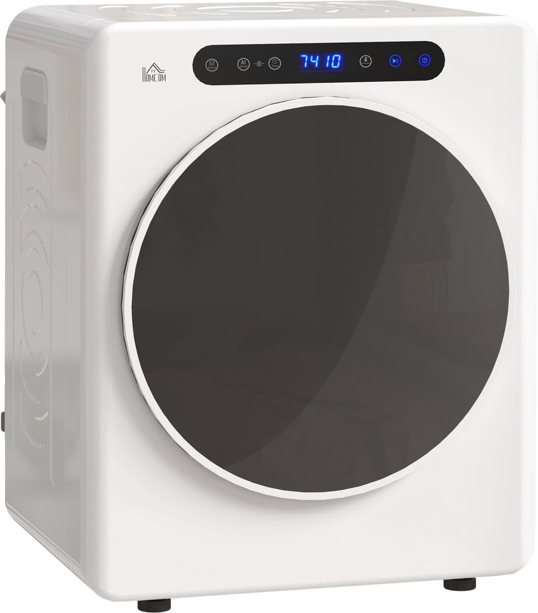 HOMCOM Laundry Dryer Edelstahl, ABS 49L x 43B x 61H cm Weiß — afbeelding 1
