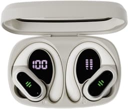 pocobob SP - draadloze sport oordopjes - Beige - hardloop oortjes met oorboog achter oor - bluetooth oordopjes hardlopen — thumbnail 2