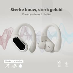 pocobob SP - draadloze sport oordopjes - Beige - hardloop oortjes met oorboog achter oor - bluetooth oordopjes hardlopen — thumbnail 4