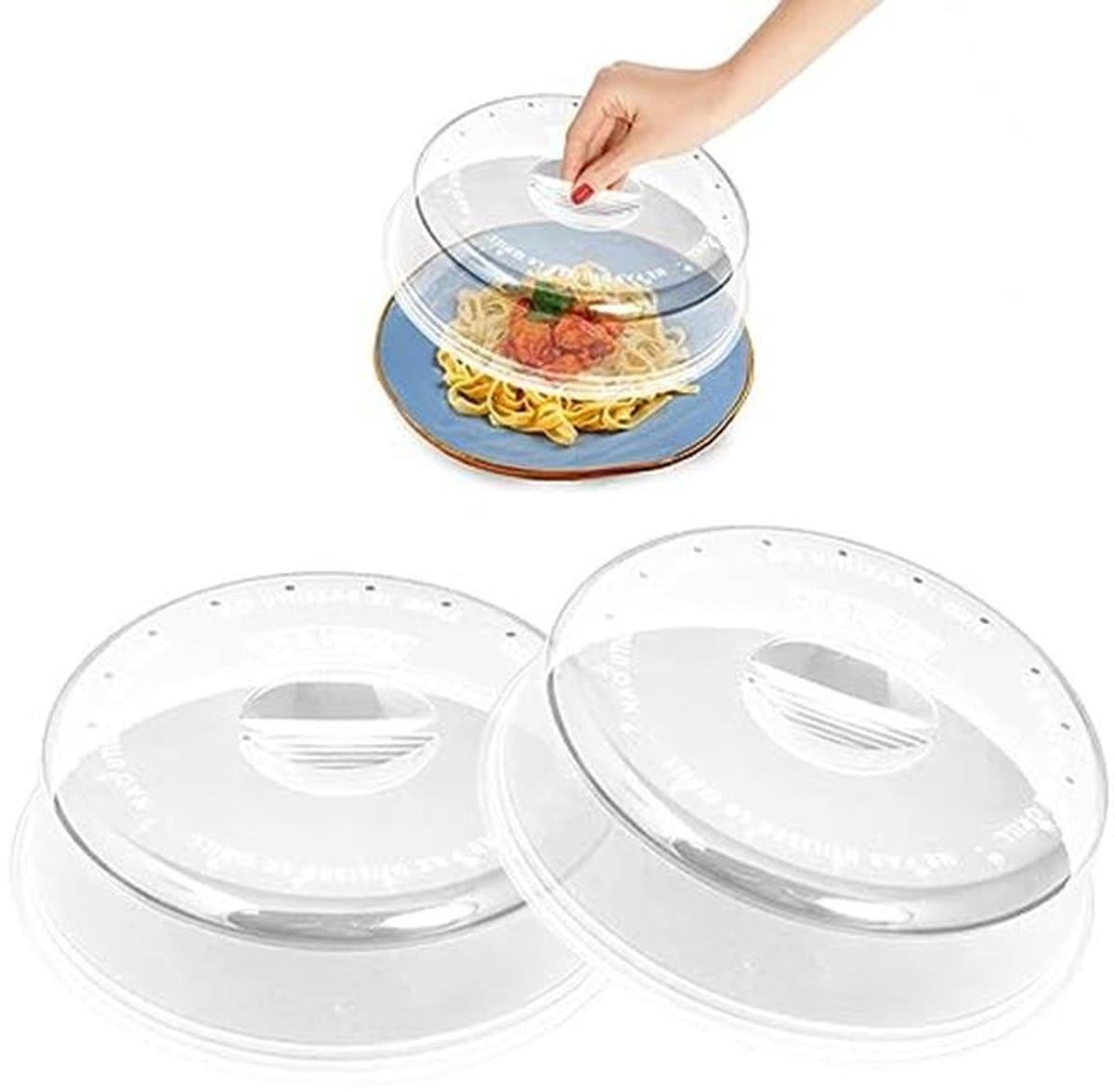 BPA-vrije magnetronklokken voor keuken - 24 cm magnetron deksels (2 stuks) — afbeelding 1