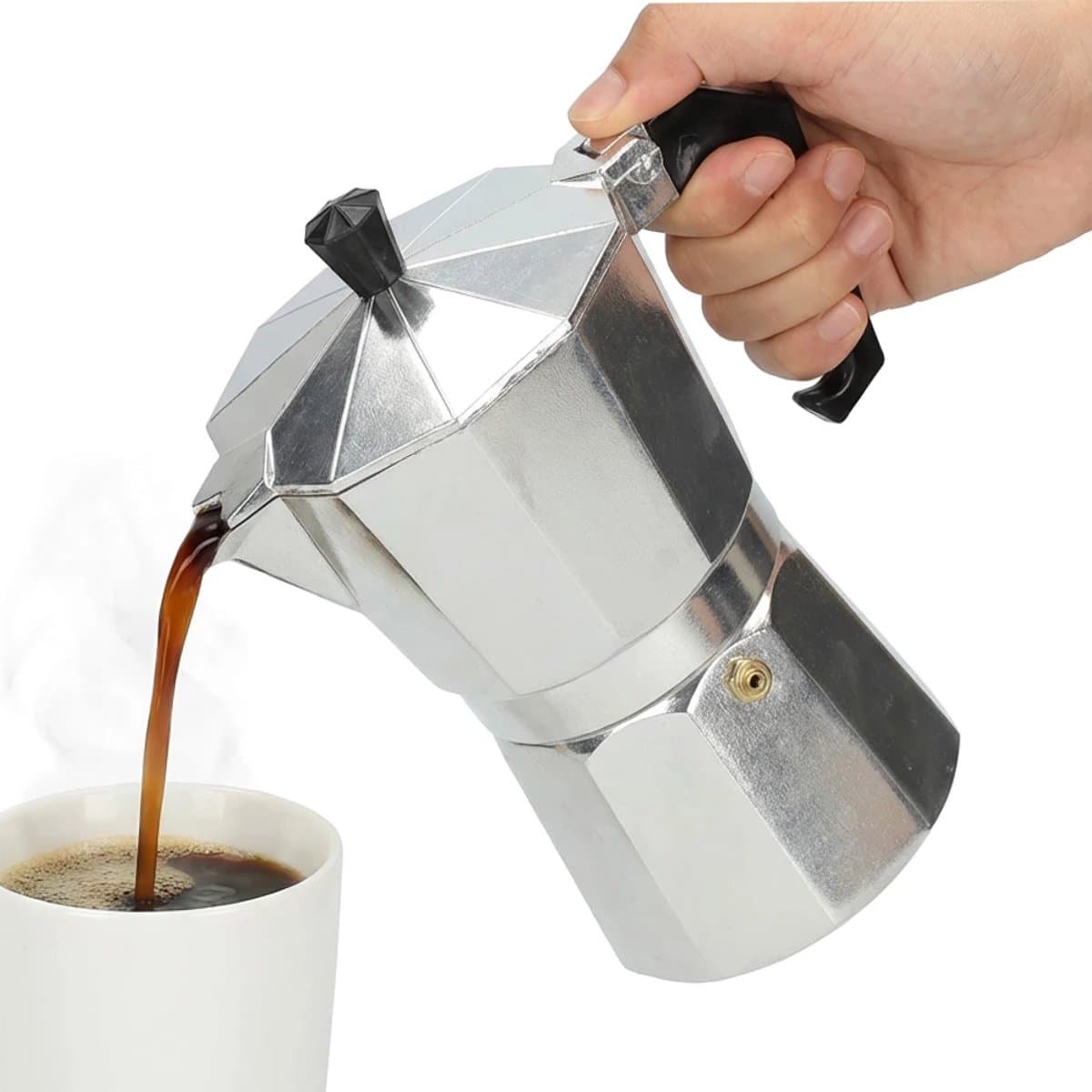 Percolator 300 ml - Klassieke Moka Pot voor 6 Kopjes - Stevig Aluminium - Koffiezetapparaat - Koffiezetter - Espresso en Koffie Maker - Vaderdag Cadeau voor Papa - Cadeaus voor Hem - Löwenthal — afbeelding 1