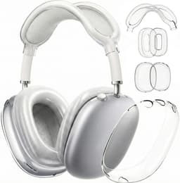 Ainy - Transparante Cover Accessoires - Koptelefoon hoes geschikt voor Apple Airpods Max | 3in1 case set hoesjes, hoofdband en oorkussens | Set van 5 stuks binnen- en buitenkant volledige bescherming — thumbnail 1