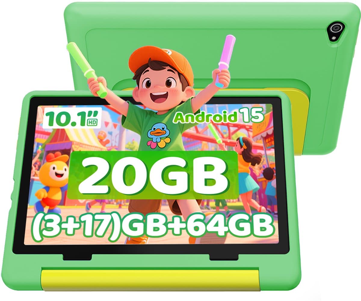 Hotlight KT1028 - Android 15 kindertablet - 10.1 inch - 20(3+17)GB RAM/64GB ROM– 5000mAh - Groente — afbeelding 1