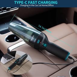 MELVRA Handstofzuiger - Draadloos - 9500Pa Zuigkracht - Oplaadbaar - Kruimeldief - Auto en Huisdierenhaar - Lichtgewicht - Draagbaar — thumbnail 4