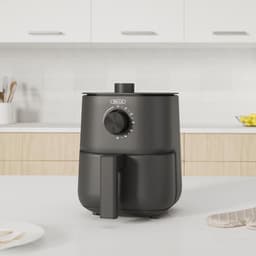 Handmatige heteluchtfriteuse - Olievrij Frituren, Afwasmachine Bestendige Antiaanbakpan en Frituurrek, Matte Zwart — thumbnail 2
