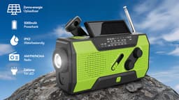 Brixy Noodradio - Radio Met Accu Batterij Voor Noodsituaties - 5000 MAH - Opwindbaar - Solar - Zaklamp - Powerbank - Groen — thumbnail 5