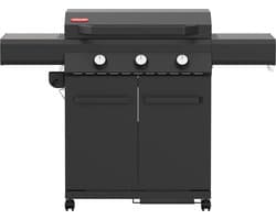 Grill Guru Plancha Gasbarbecue - Zwart - Nitride kookplaat, geschikt voor intensief gebruik - incl regenhoes