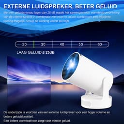 Mini Beamer Projector -HY300Ultra - 4K-ondersteuning - WiFi 6 - Android 11 - Automatische correctie - 180° draaibaar - Externe luidspreker - Draagbare Home Cinema, Outdoor — thumbnail 5