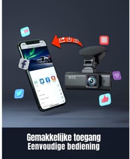 Quvo® Dashcam Voor en Achter - Dashcam - Parkeermonitor - Nachtzicht - Zwart - 10cm x 4cm x 3cm — thumbnail 2