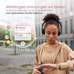 Norva - Smartwatch voor Dames - Geschikt voor elke smartphone - Slaapmonitor - Bellen - Muziek - Lange batterijduur - 100+ Sportmodi - Dames horloge - Incl. extra bandje — thumbnail 3