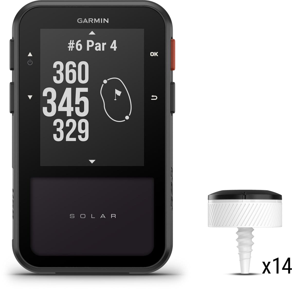 Garmin Approach® G20 Solar – GPS Golfhandheld – 2,2 inch – Zonne-energie – Onbeperkte batterijduur – Zwart — afbeelding 1