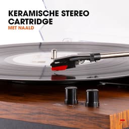 Retro Platenspeler met Bluetooth en Speakers - Fenton RP165 - Incl. Naald - Bruin Hout — thumbnail 4