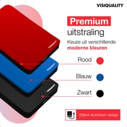 VisiQuality High-Speed Externe Harde Schijf 1 TB - Draagbare Harde Schijf USB 3.0 - Voor Windows & Mac - Geschikt voor Gameconsoles - Compact - Met handleiding - Rood — thumbnail 4