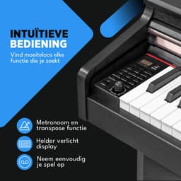 Finesse Digitale Piano - 88 Gewogen Toetsen - met Frame, Pedalen & Kruk - Keyboard Piano - Elektrische Piano - Volwassene & Kind — thumbnail 4