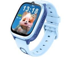 Mayni SmartWatch 4G - Smartwatch Kinderen - GPS Horloge Kind - GPS Tracker - Bellen/Videobellen - SOS - SIM - Waterdicht - Blauw