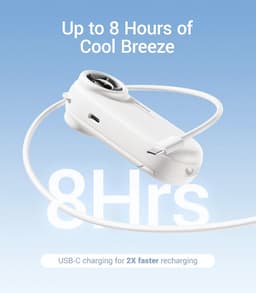 Draagbare Handheld Turboventilator - Oplaadbare Mini-v fan met LED-display en 5 Windstanden voor Buiten en Vakantie — thumbnail 4