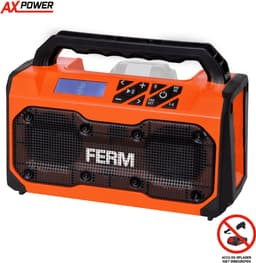 FERM - AX-POWER - JRM1005 - Bouw radio - Bluetooth radio - FM radio - USB oplaadpoort - Stereo - 2x 15W - Draagbaar - Werkt op 20V AX of FX accu [apart verkrijgbaar] - Geschikt voor de werkplaats - Bouwvakker radio - Powerbank functie - Jobsite radio — thumbnail 1