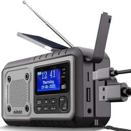 Nince DAB+ Noodradio - Solar, Opwindbaar & Batterijen - Powerbank, Zaklamp & USB-C - FM & Bluetooth — thumbnail 1