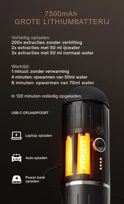 JOR Products® Draagbare Espresso Maker - Koffiebonen - Koffiemachine - Nespresso - Espressomachine - Reizen - Camping - Travel - Barista — thumbnail 4