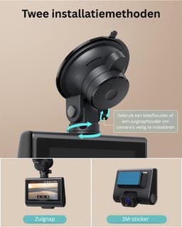 VH Supplies® Dashcam voor Auto - Dashboard Camera - Voor en Achter Camera - 4K + 1080P - 32 GB SD-kaart — thumbnail 3