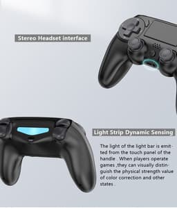 Ntech PS4 Controller Geschikt voor PS4 en PS3 - ps4 game controller Draadloos P47 - Wit - Audio Jack Input - Touch Sensor - Dual Trilmotoren Draadloze Controller — thumbnail 4