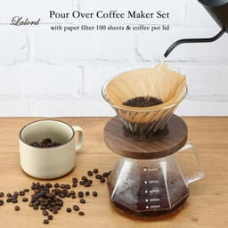 Pour Over Koffiezetapparaat - Borosilicaatglas - 600 ml Capaciteit - Inclusief 100 V02-papierfilters - Voor Thuis en Camping — thumbnail 5