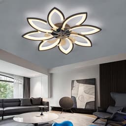 Plafondventilator met Verlichting - Met Afstandbediening - Stil in Gebruik - Stille Plafondventilator - Verlichting Woonkamer — thumbnail 2