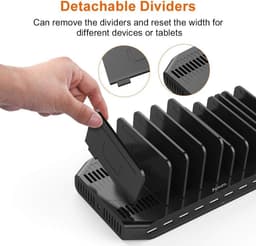 10-poorts multi-apparaat USB-laadstation oplaadstation voor mobiele telefoon tablet zwart - HTML content nodig Oplaadstation — thumbnail 4