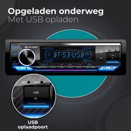 Caliber Autoradio - Autoradio met Bluetooth - 4 x 100W - 1 din - Multicolour Display - Handsfree bellen - FM Radio - USB Oplaadpoort — thumbnail 2