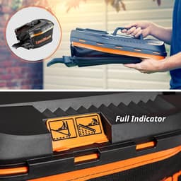 Elektrische Grasmaaier met 24V Accu - 2x 4.0Ah Accu - Verstelbaar 20 cm tot 70 cm - 32L Opvangzak - Snellader - Maaibreedte 34cm - Oranje — thumbnail 2
