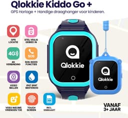 Qlokkie Kiddo GO PLUS - GPS Horloge kind - GPS Tracker kind - Videobellen - Veiligheidsgebied instellen - SOS Alarmfuncties - Smartwatch kinderen - Inclusief simkaart en mobiele app - Blauw — thumbnail 2