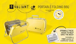 Portable BBQ - Draagbare Opvouwbare Picknick en Camping Barbecue - Geel - Roestvrij Staal - Perfect voor Buiten en Strand — thumbnail 2