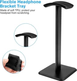Headset Stand - Headset Houder - Koptelefoon Houder - Aluminium Standaard - Koptelefoon Standaard - Hoofdtelefoon houder - Headphone Stand - Luxe Headset Stand Universeel - Gaming Headset Stand - 24.5cm - Koptelefoon niet inbegrepen! — thumbnail 3