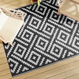 vidaXL - Buitenkleed - ARAKIL - 160x230 - cm - PP - wit - en - zwart — thumbnail 2