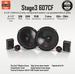JBL Stage3 607CF - Autospeakers - 16,5 cm - 2-weg Composet - 250 Watt - Zonder Grill - Zwart — thumbnail 5