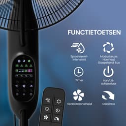 ELONEO Ventilator staand met Waternevel, Statiefventilator met Afstandsbediening en Mist, Water Fan, Zwart — thumbnail 4