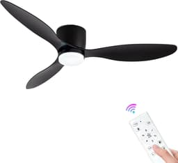 CL CHLIN® Trio Plafondventilator zwart met LED Verlichting – 52 Inch – Hoge Luchtstroom – Dual-Mode Licht – Met Afstandsbediening & Timer – Voor Woonkamer & Slaapkamer — thumbnail 1