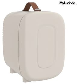 Mylucinda® Mini Koelkast – 4L – Koelt Tot 2°C & Verwarmt Tot 65°C – Compact Formaat 20x26x28 cm – Voor Thuis, Auto & Kantoor – Crème Wit — thumbnail 1