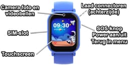 GPSHorlogeKids© - smartwatch kinderen - GPS horloge kind – kleinste model 2025 – kinder smartwatch - 4G videobellen - spatwaterdicht - SOS alarm - incl. SIM - PAX Blauw — thumbnail 2