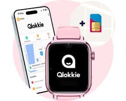 Qlokkie Kiddo Explore - GPS horloge kind - Smartwatch kinderen - GPS tracker kind met nauwkeurige locatiebepaling - GPS horloge kind met simkaart - Stel veilige zones in - SOS functie - Whatsapp - Roze