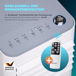 Mobiele Airco - Airconditioning - Ventilatoren - Airco Zonder Afvoerslang - Wit met Grijs — thumbnail 2